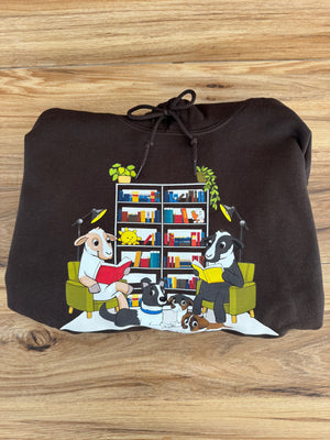 'BOOK BESTIES'  Hoodie (chocolate brown)