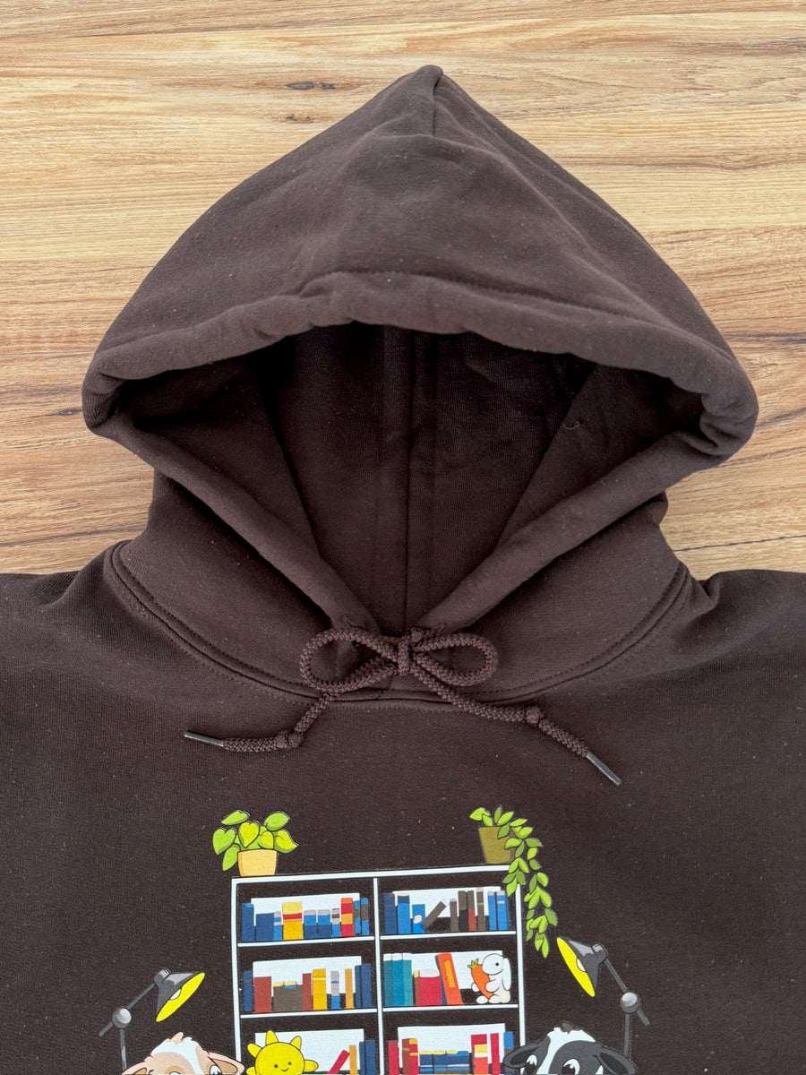 'BOOK BESTIES'  Hoodie (chocolate brown)