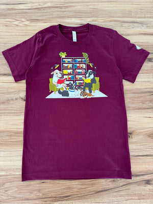 'BOOK BESTIES' tee (maroon)