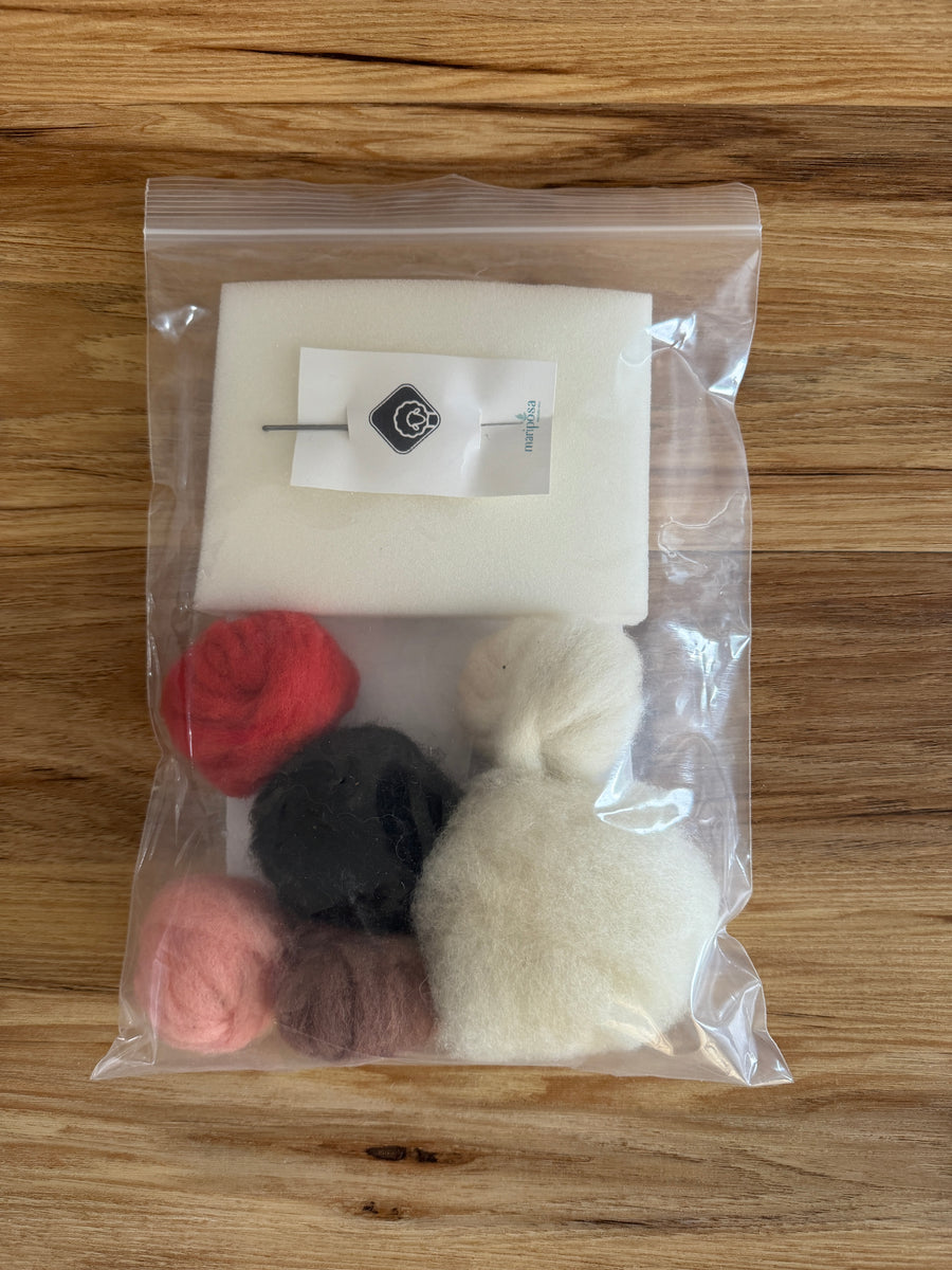 The SHEEPY SANTA ORNAMENT needle felting kit