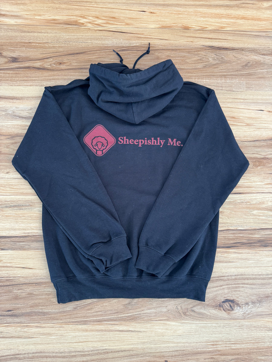 Sheepishly Me Valentine's hoodie (blk/red)