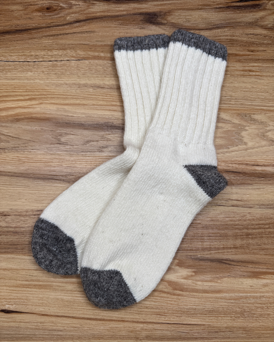 Winter White Wool Socks