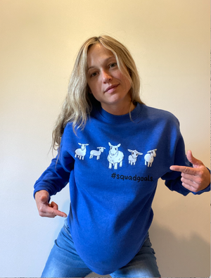 #SQUADGOALS CREW SWEATSHIRT (Royal Heather Blue)